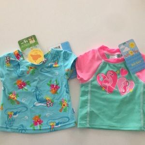 (2) NWT 3-6M baby girl rash guard